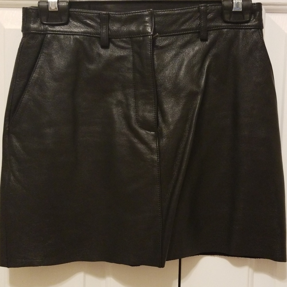 Black leather skirt